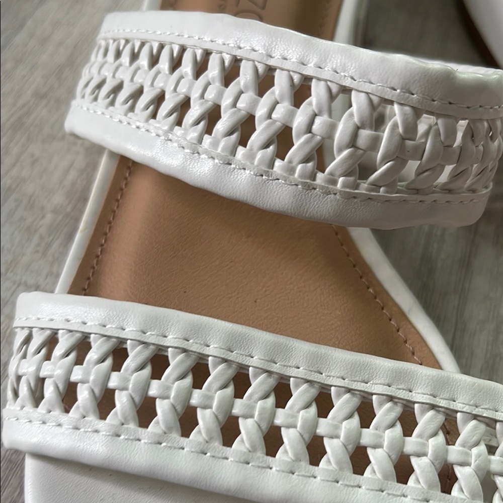 Rachel Zoe Norma White Double Strap Sandals - Picture 6 of 12